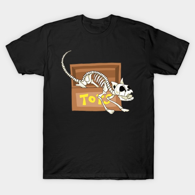 Haunted Cat Toy Box T-Shirt by macpeters